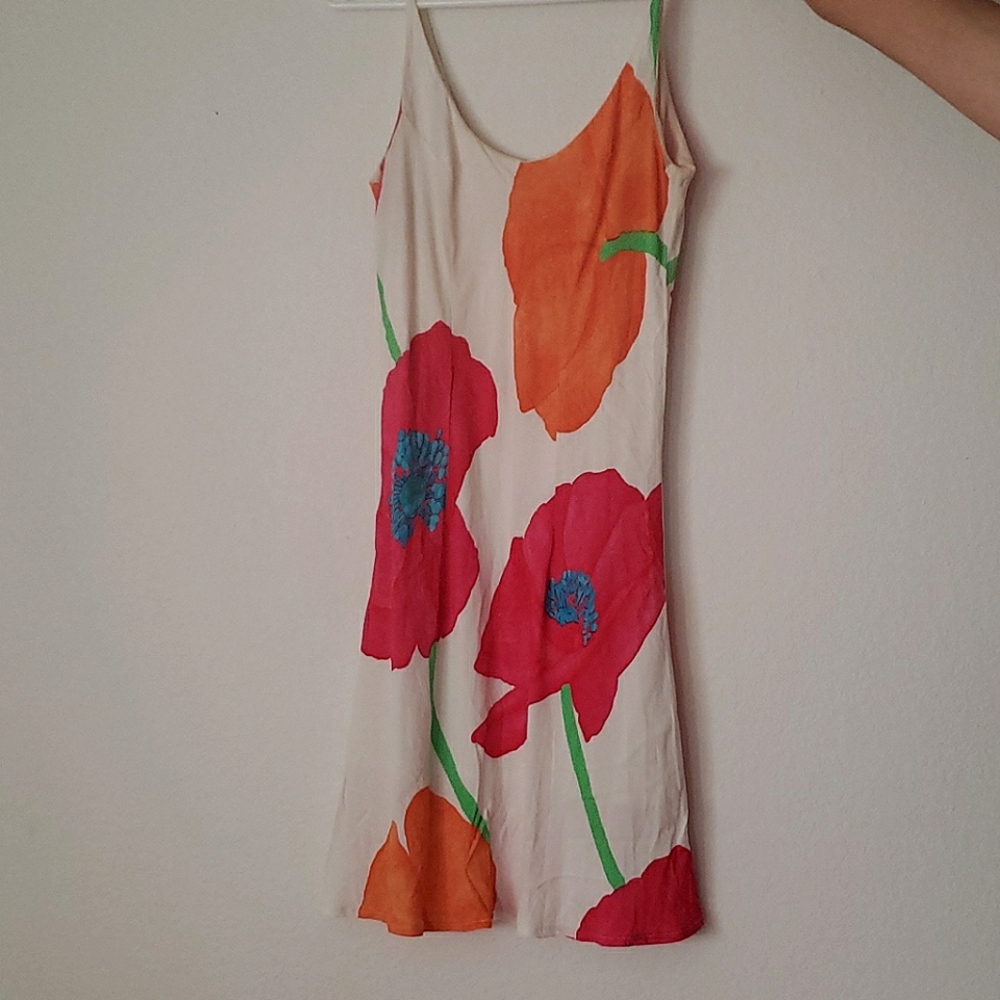 Floral vintage dress with vibrant color.